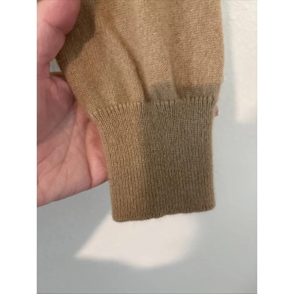 Tory Burch Bella Cashmere Sweater Tan Camel‎ Size XS Classic Closet Staple